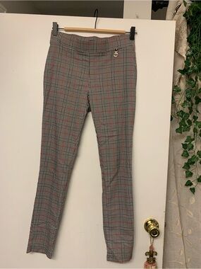 Gray Plaid with Red Overcheck Slim Pant